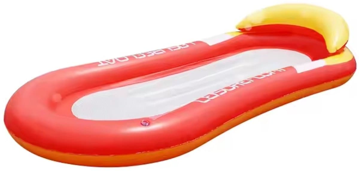 Luxe Waterhangmat XL Oranje Geel - 160 x 90! - Aqualounge - Aqua lounge - Water Luchtbed - Pool Float - Aqua Hammock - Zwembad Drijver - Opblaasbaar Matras - Luchtmatras Zwembad - Luchtbed - Water Speelgoed - Zomer Speelgoed - Zwembadspeelgoed