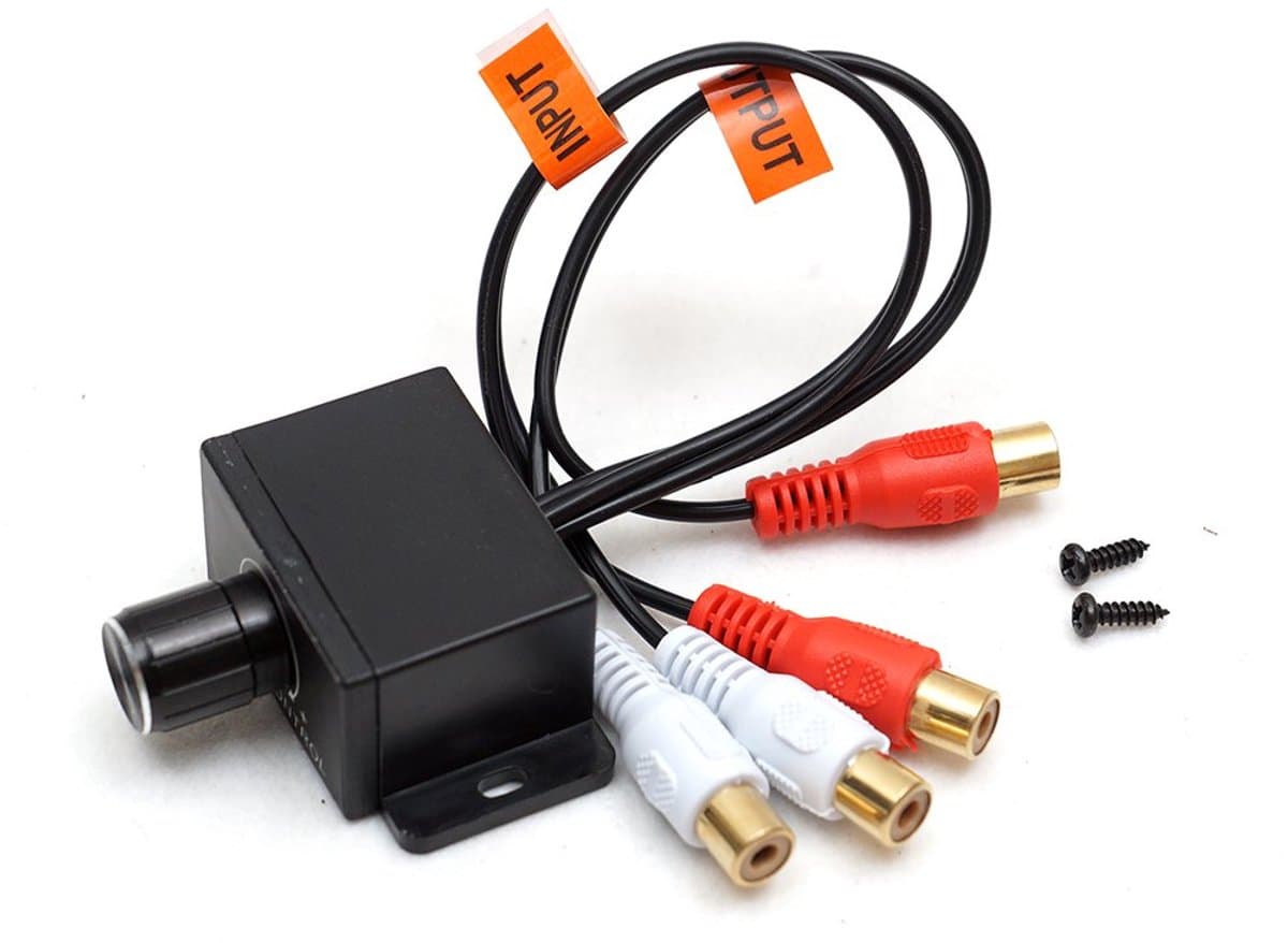 Auto Amplifier RCA Adapter Universeel - Volume Control Knop - Niveau Volumeregelaar - Bass Versterker