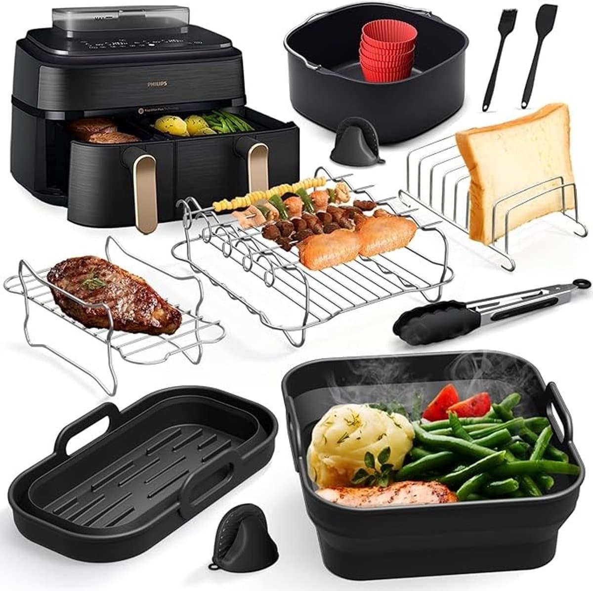 Opvouwbare Siliconen Ovenschaal voor Philips Airfryer 9L