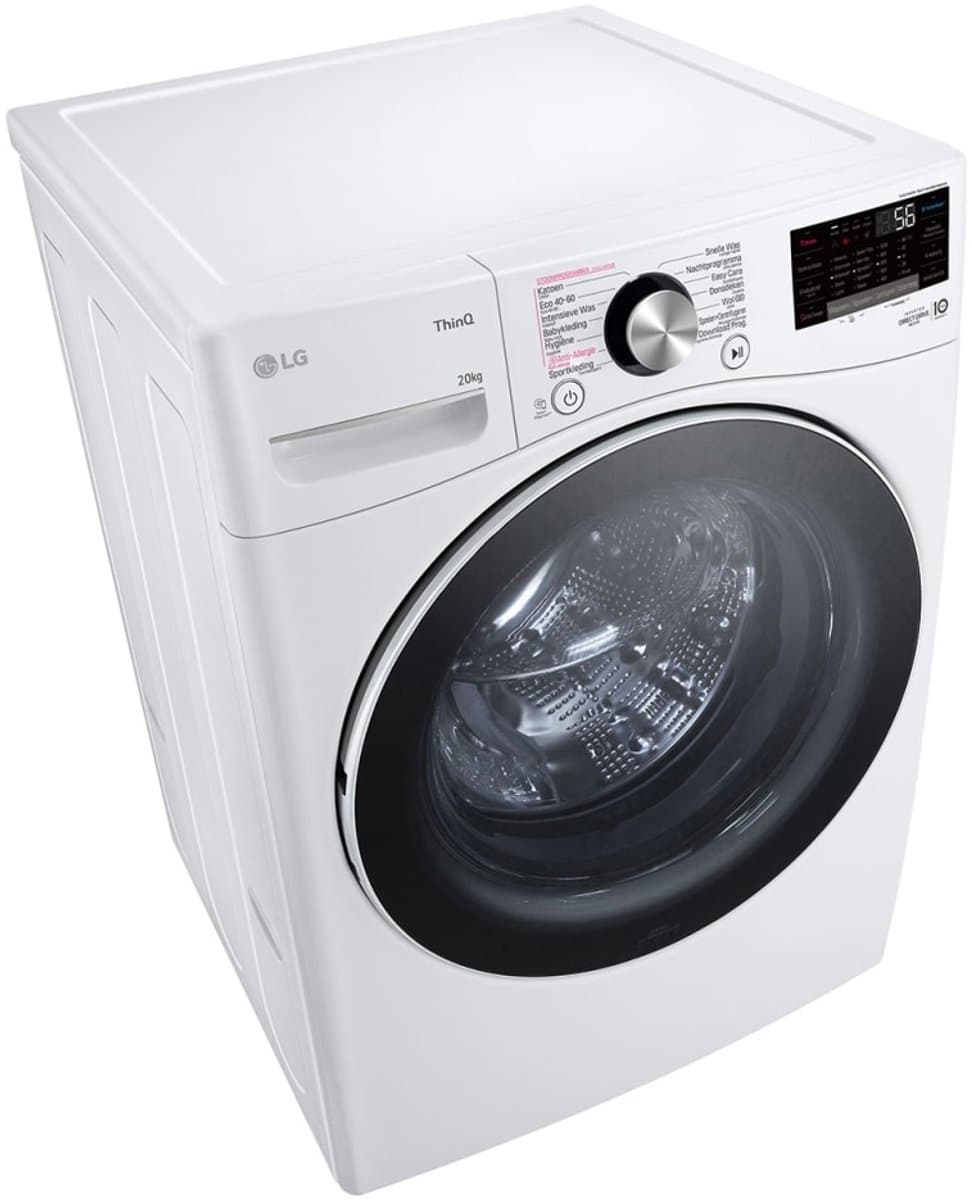 LG LC0R2N2 Wasmachine 20 kg met Intello DD en Inverter Direct Drive voor krachtig en betrouwbaar wassen - TurboWash voor sneller schoon - Spa Steam voor hygiënische zorg en ThinQ slimme bediening. Energieklasse B