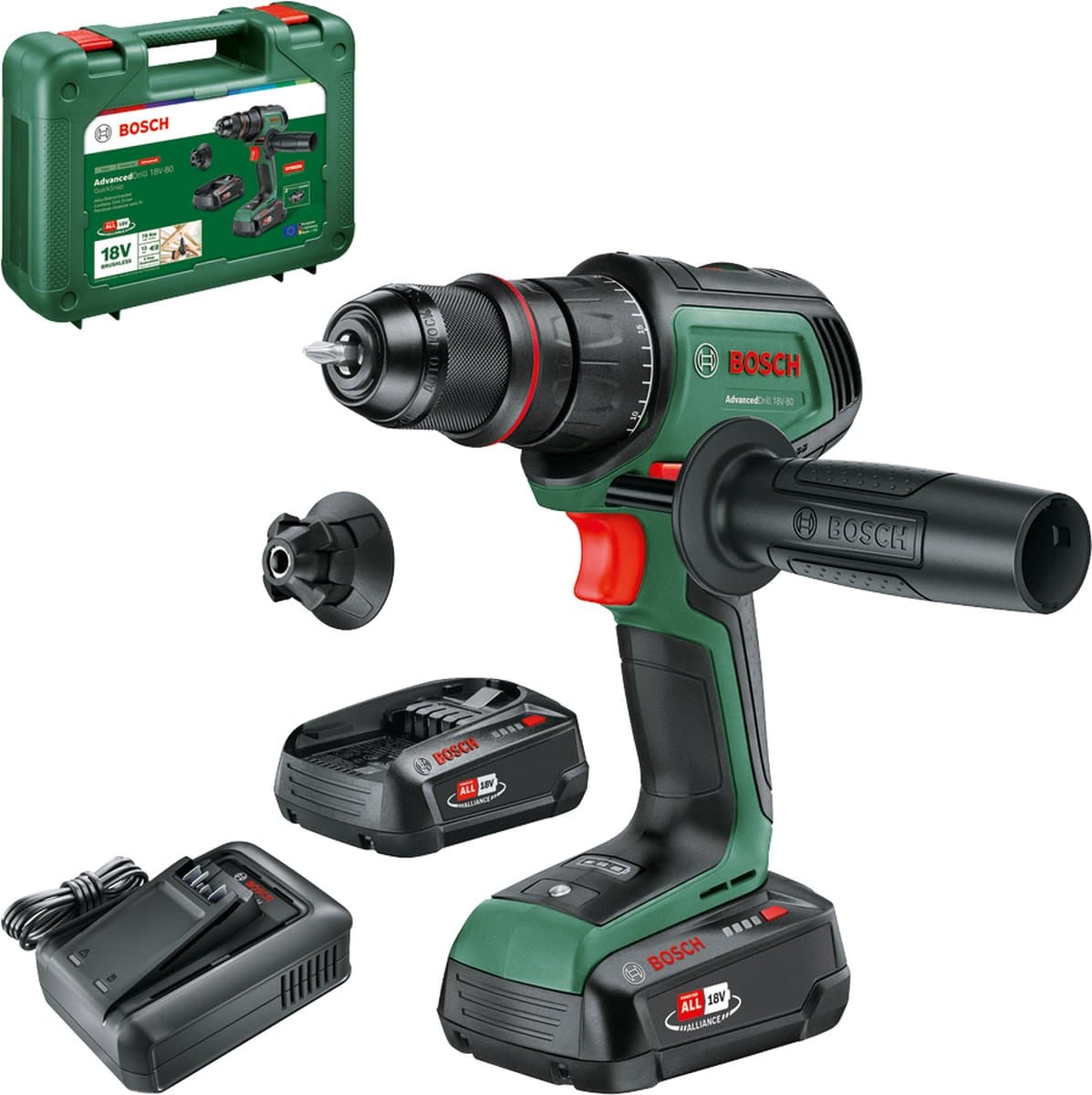 Bosch Advanced Drill 18V-80 QuickSnap 06039E2002 Accu-schroefboormachine 18.0 V