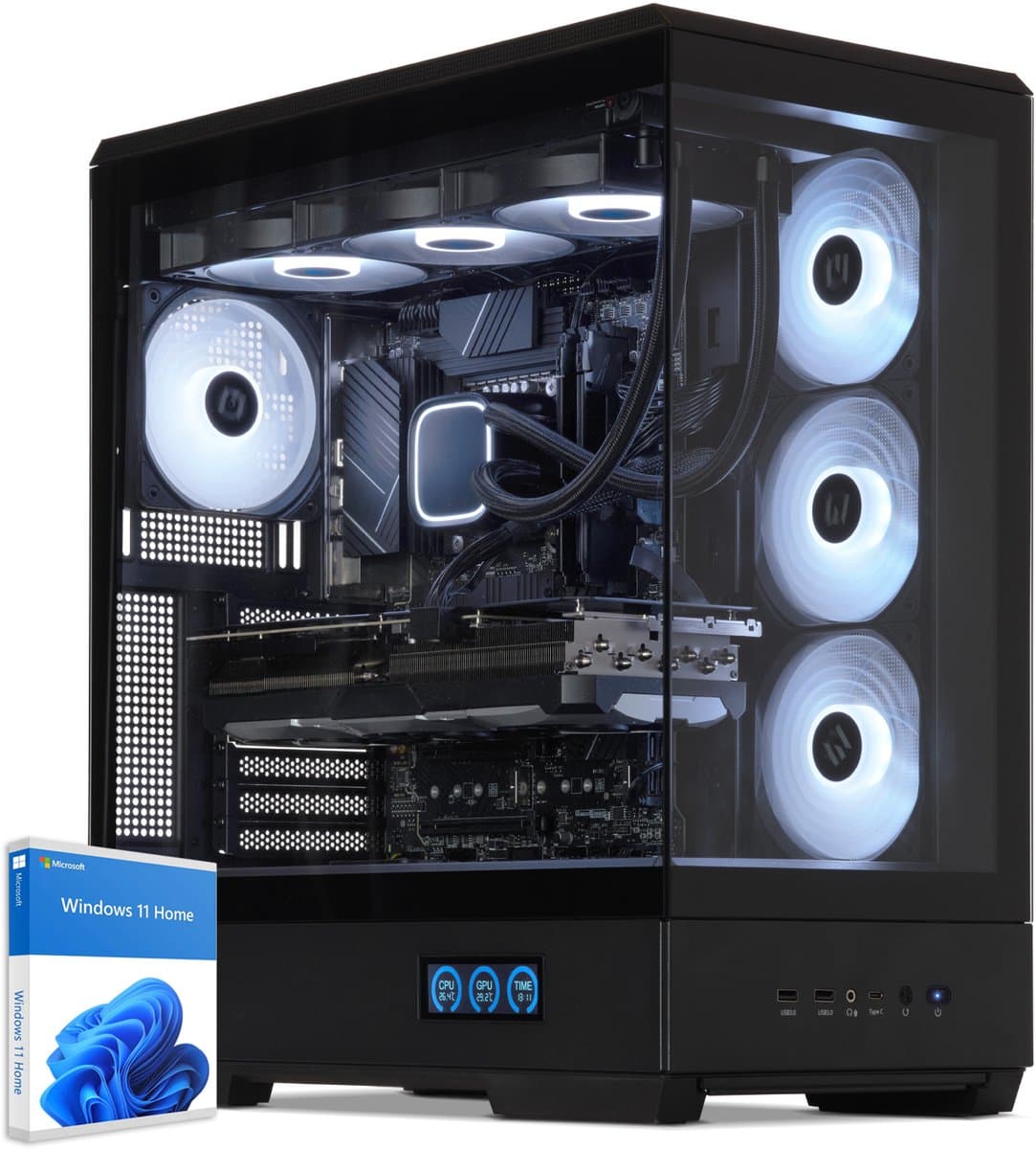 Sedatech Pro Gaming PC Waterkoeling XL Vision • Intel Core Ultra 9 285K 24x 3.7GHz • Geforce RTX5090 • 128Gb DDR5 • 4Tb SSD M.2 • WiFi • Bluetooth, USB C 4.0 • Windows 11 • Desktop computer