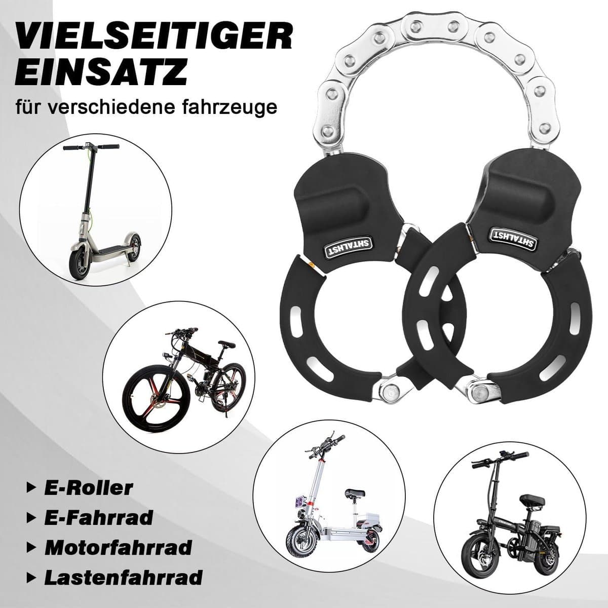 Handcuff Lock Cable Lock for E-Scooter Accessories Segway Ninebot Xiaomi NIU Scooter Black