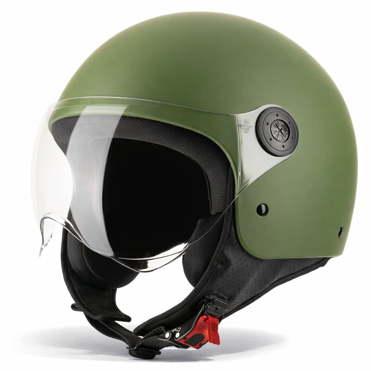 VINZ Duoro Jethelm met Vizier - Scooterhelm & Motorhelm & Brommerhelm - Lichtgewicht - Army Green - M