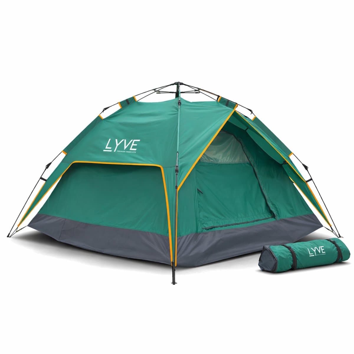 Lyve Pop-Up Tent - 2-Persoons XL - Verduisterend - 5000mm Waterdicht - 30s Opzetten & Afbreken - Groen