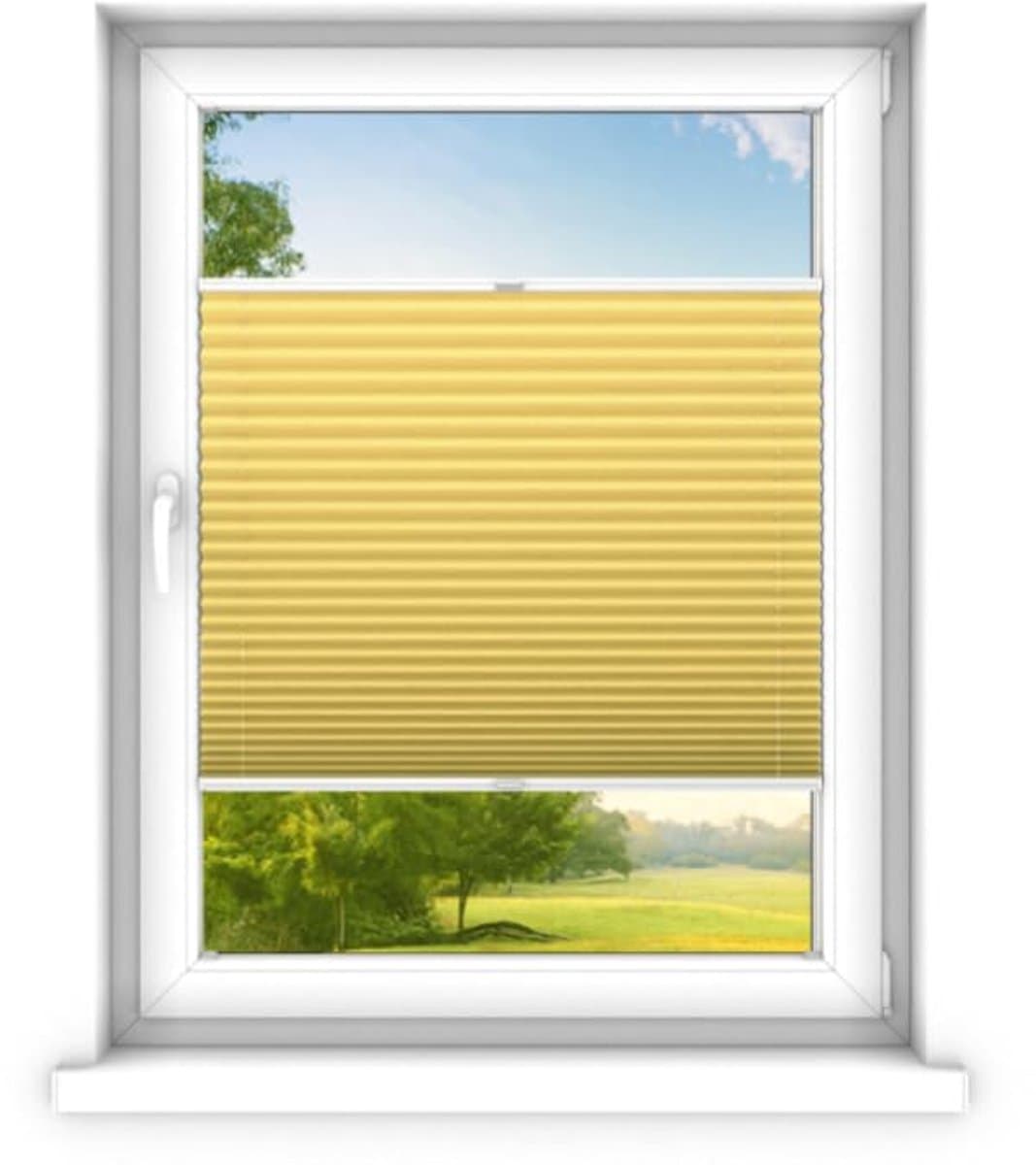 time4blinds - Plisségordijn zonder boren op maat gemaakt - Vouwgordijn - Plisségordijn privacy en zonwering - Eenvoudige installatie - Kant-en-klaar plisségordijn - 90x170 cm - Napolitaans