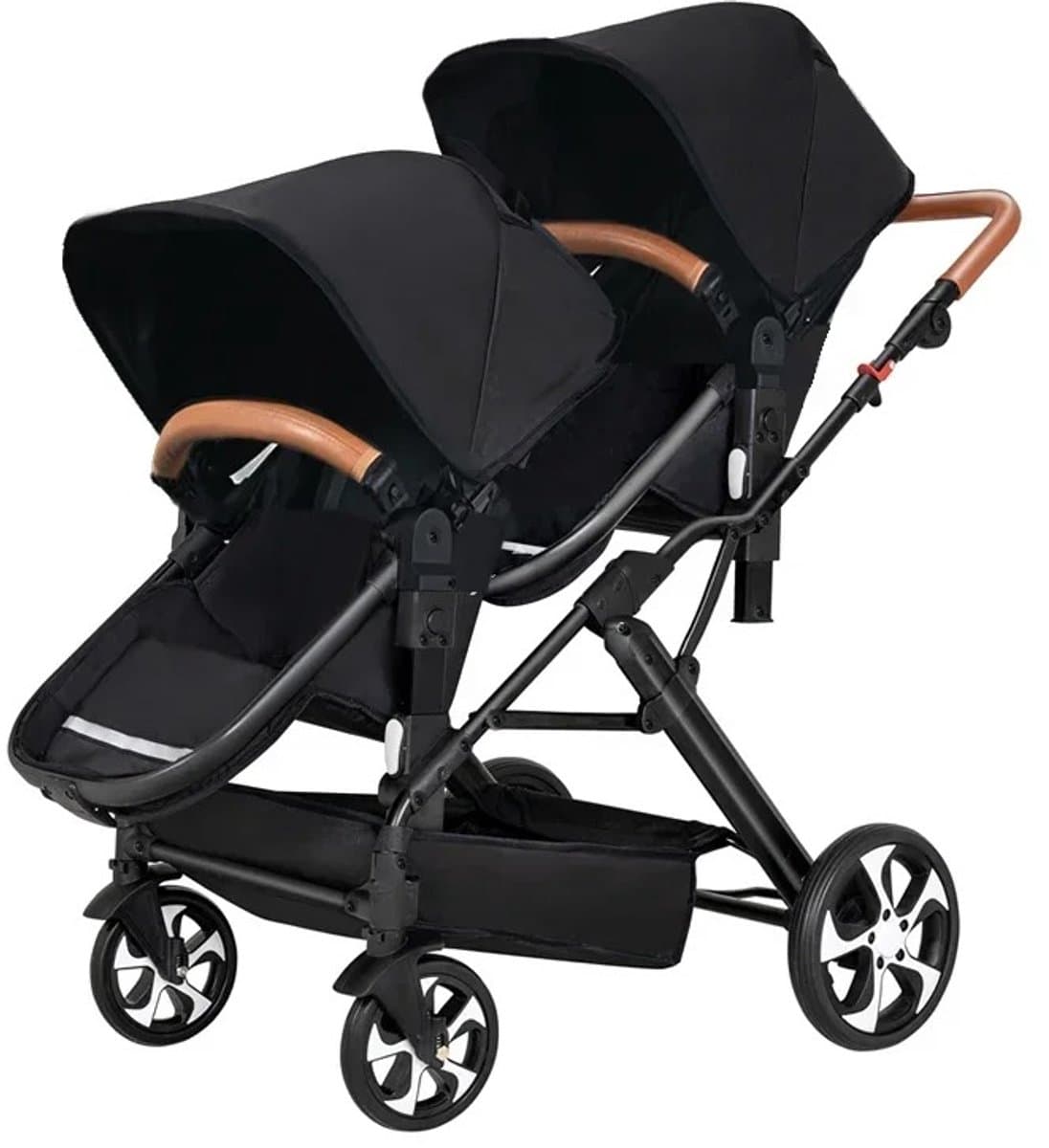 Maison Nordique - Buggy - Kinderwagen - Kinderwagen duo - Kinderwagen tweeling - Buggy voor twee - Soepel wendbaar - Zwart