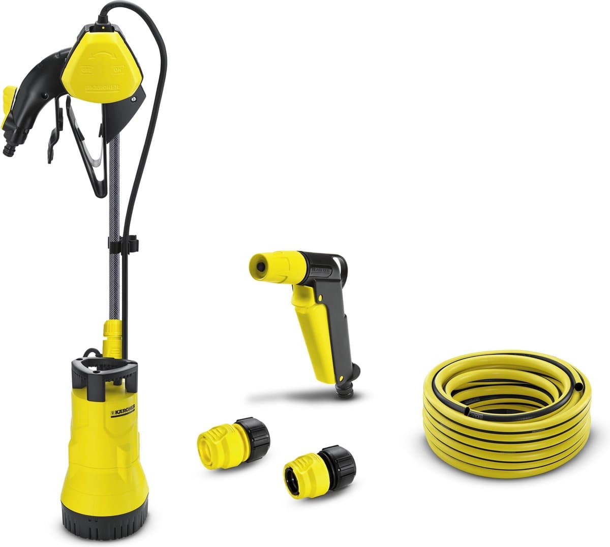 Kärcher BP 1 Barrel Bewateringspomp - Regentonpomp - Wateropbrengst 3.800 l/u - Opvoerhoogte 11 m - Pompdiepte 7 m - Incl. slang en spuitpistool