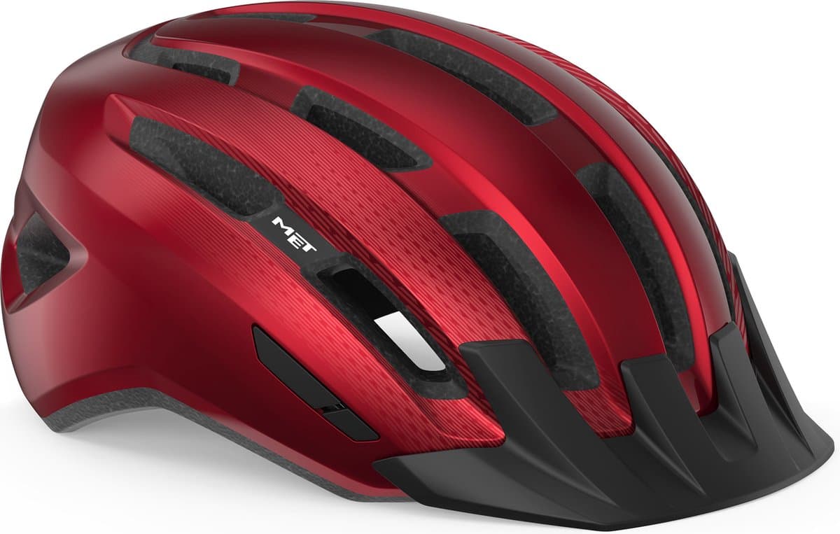 MET Downtown MIPS Fietshelm Mannen & Vrouwen – Fietshelm Racefiets Volwassenen – E-Bike – Trekking – Maat S/M (52-58cm) – Red Glossy (Rood)