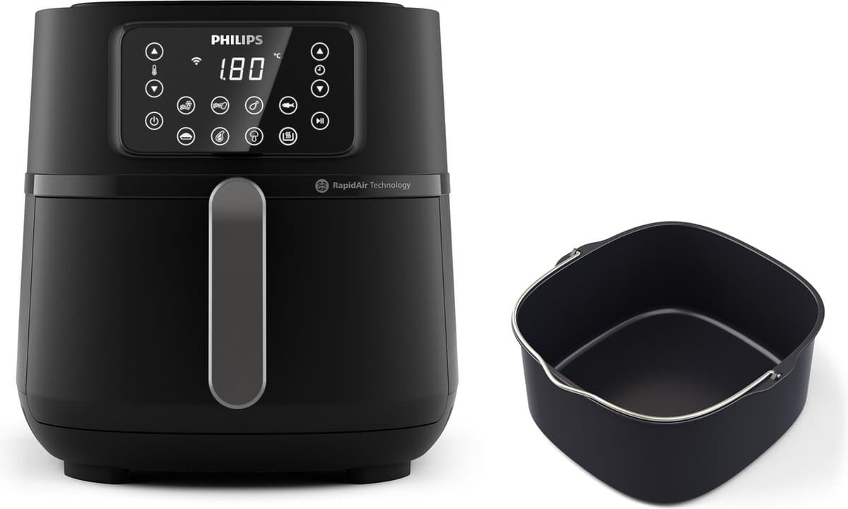 Philips Airfryer Connected 5000 Series - HD9285/93 - 7,2 liter (XXL) - Heteluchtfriteuse - RapidAir - Quickclean - Met bakvorm