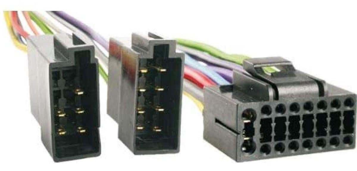 Autoradio Adapterkabel - ISO Kabel JVC - Auto Radio Installatie - 16-pins naar ISO - 16 cm - Zwart
