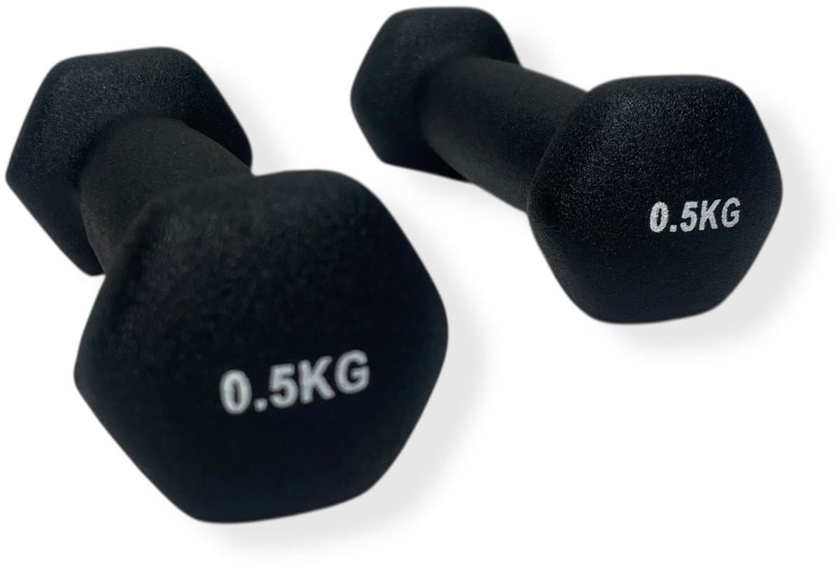 Padisport - Dumbells 0.5 Kg - Halter - Gewichten Set Halters - Gewichten 0.5 Kg - Zwart - Gewichten
