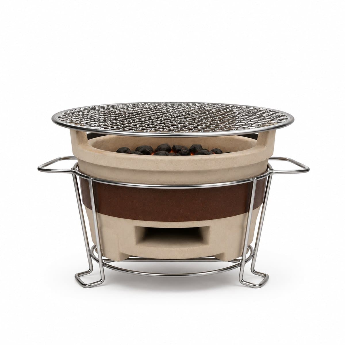 Grillies V1 Tafel BBQ – Compacte Mini Houtskool BBQ voor Tafel & Balkon – Draagbare Keramische Barbecue
