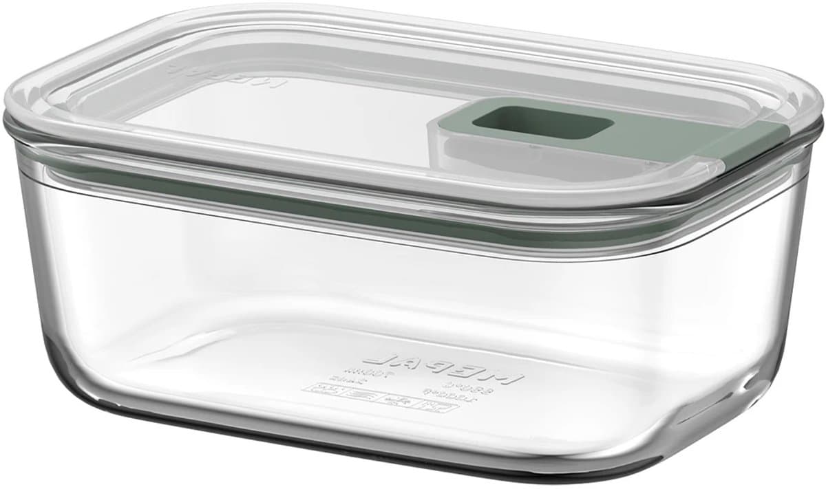Mepal Glazen Vershouddoos EasyClip - 700 ml - Glazen vershoudbakjes met schuifsluiting - Geschikt voor magnetron. (stoom)oven. koelkast en vriezer - Nordic sage