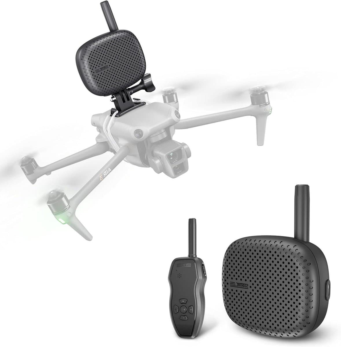 STARTRC Drone-megafoon voor mavic 3-serie, Air 3S, Mavic 2, Pro, Avata en Holy Stone drone, RC Quadcopter, universele draagbare storingsvrije real-time luidspreker