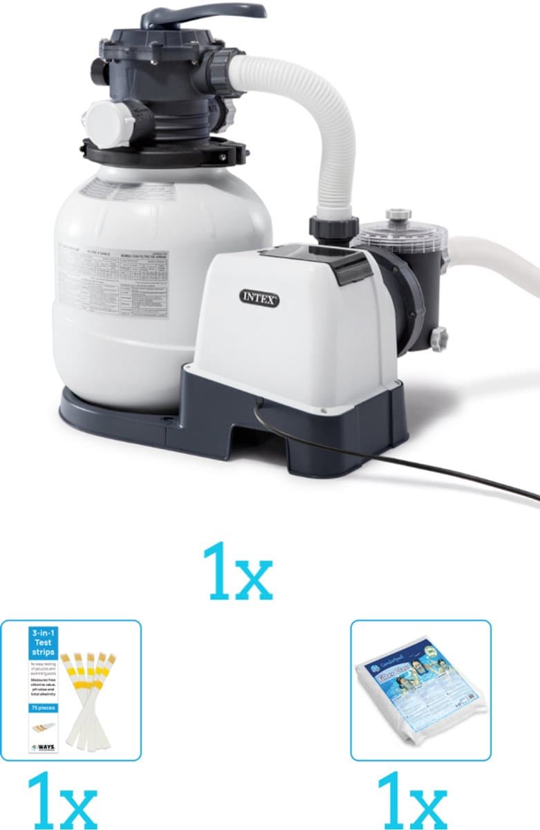 Intex 26646GS Zandfilterpomp - SX2100 - 6000 liter per uur inclusief Filterglas en Testrips