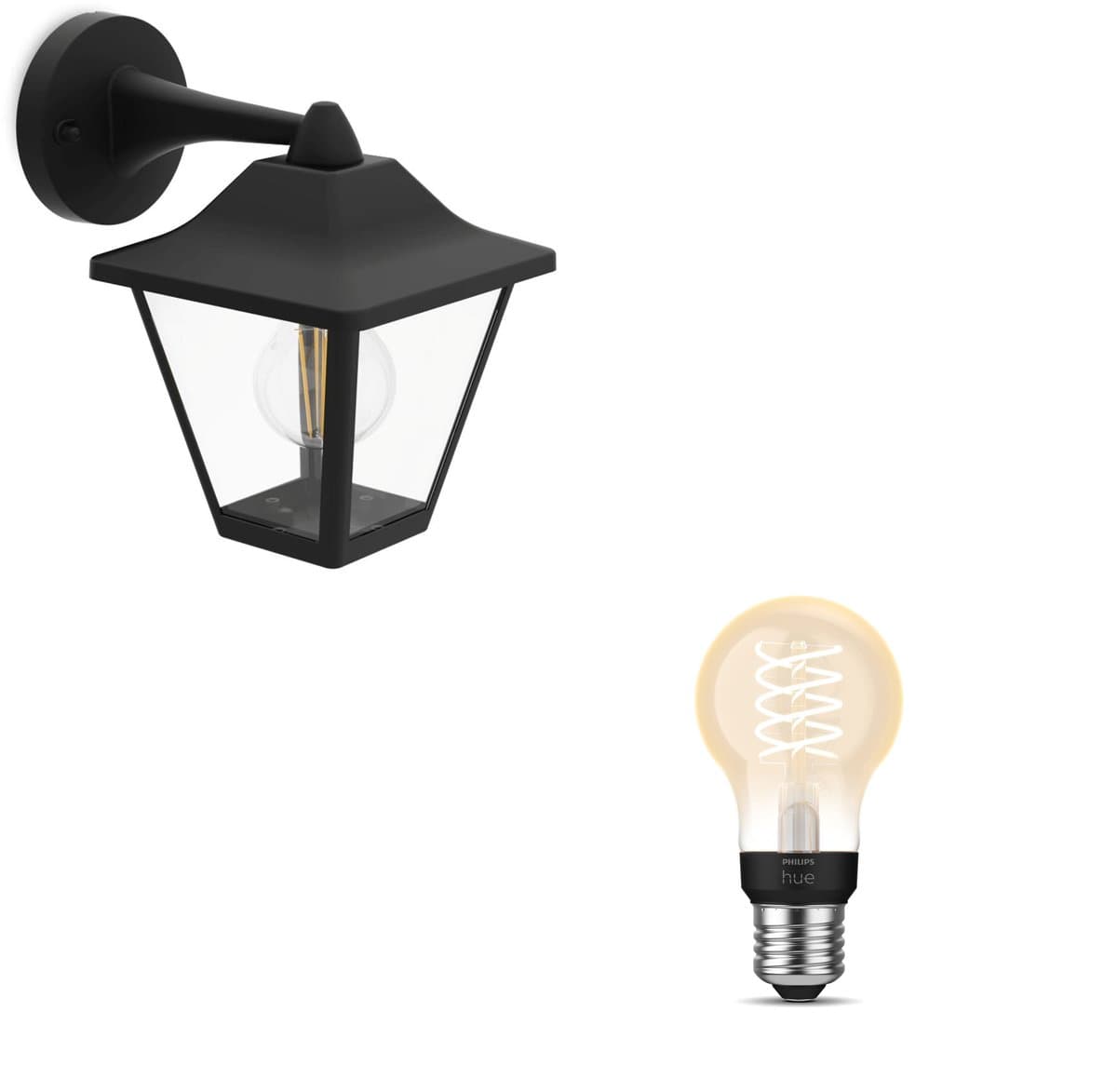 Philips Hue Juli Wandlamp voor Buiten Down (Zwart) - Buitenlamp - E27 - Warmwit Licht - Hue White Filament