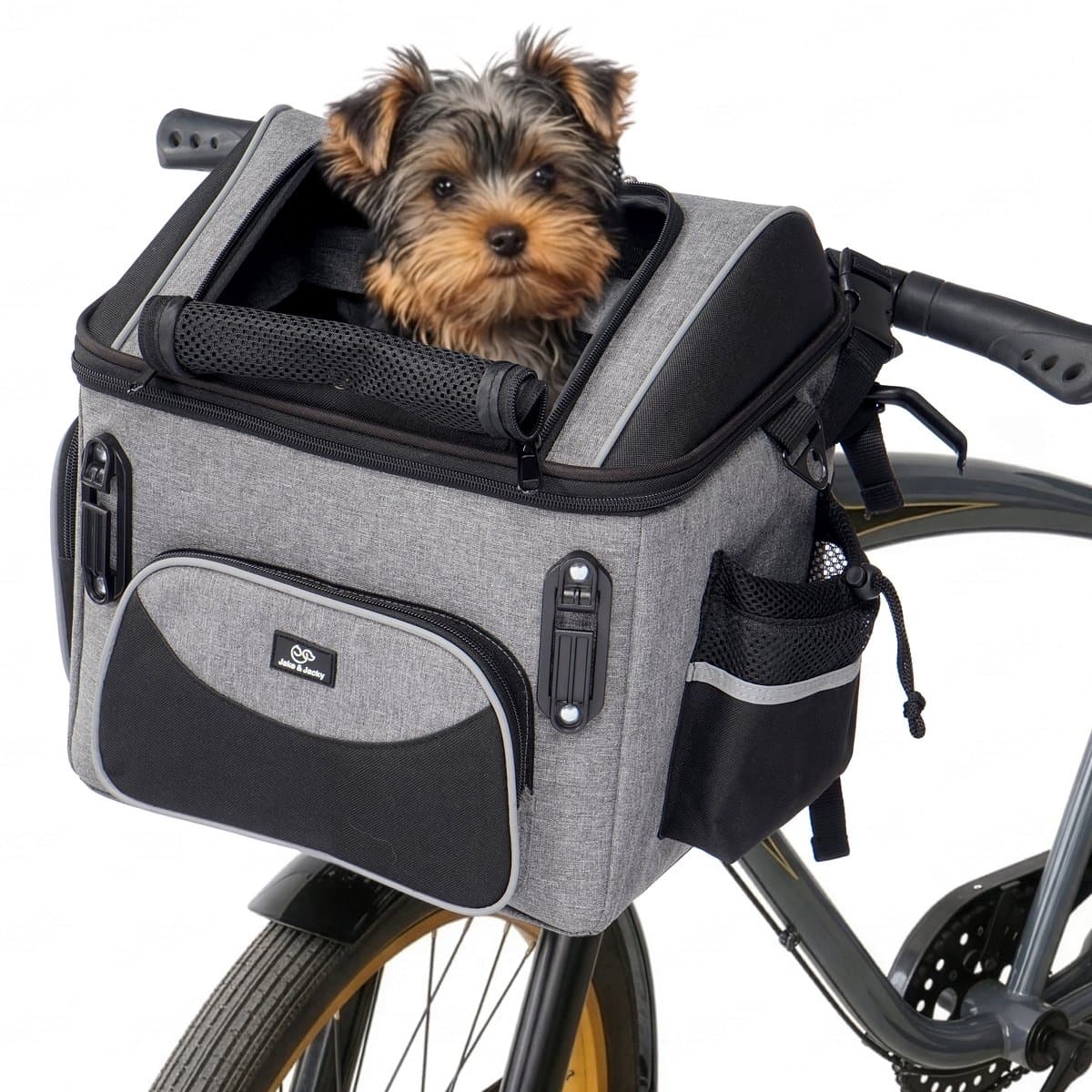 Jake and Jacky Hondenfietsmand - Fietsmand Hond Voorop - Hondenmand Fiets - Autostoel Hond - Kleine Hond max 8 kg - 39x28x34 cm