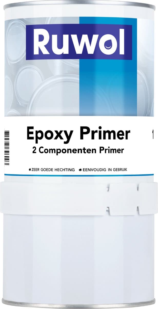 Ruwol 2K Epoxy Primer 1 kg - Primer voor Beton, Steen, Metaal en Hout - 2 Componenten - Als primer voor Epoxy Coating