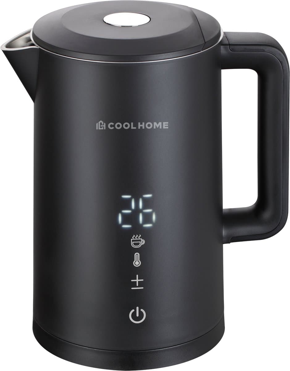CoolHome WB25 Waterkoker - dubbelwandige waterkoker - 2200W - Warmteregelaar functie - Zwart