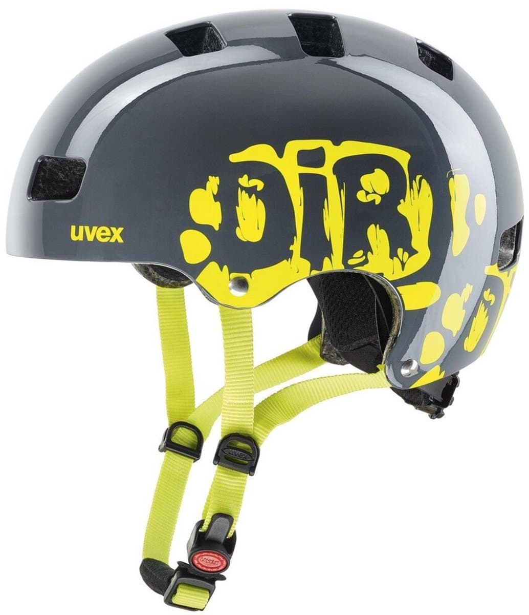 uvex Kid 3 Fietshelm Kind Dirtbike Grey/Lime - Unisex - maat 51-55