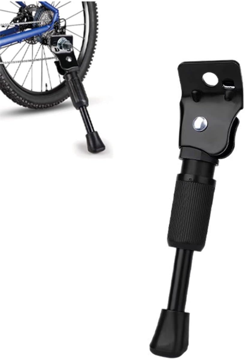 Fietsstandaard - 14 Inch - MTB Fietsstandaard - Fietsstandaards - Universeel Klemsysteem - Fietspoot met Extra Stabiele Voet - Geschikt Voor E-bike, Stadsfiets & Mountainbike - Zijstandaard Fiets - Veilig en Stabiel - Zwart