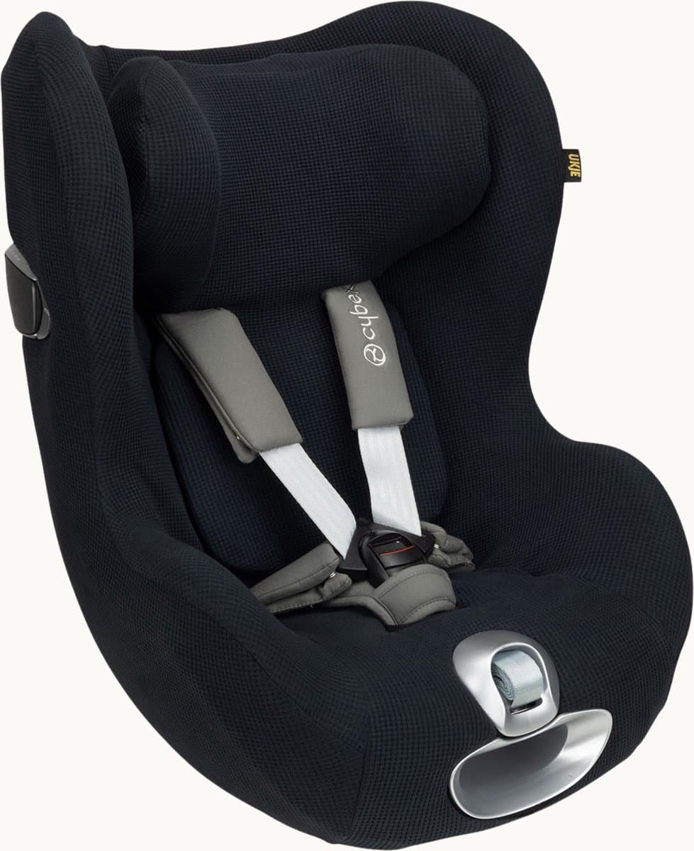 Autostoelhoes Ukje - Geschikt voor Cybex Sirona Z T - Cybex Hoes Groep 1 - Zacht Katoen - Met waterdichte voering ter bescherming van de autostoel - Perfecte Pasvorm - Zwart