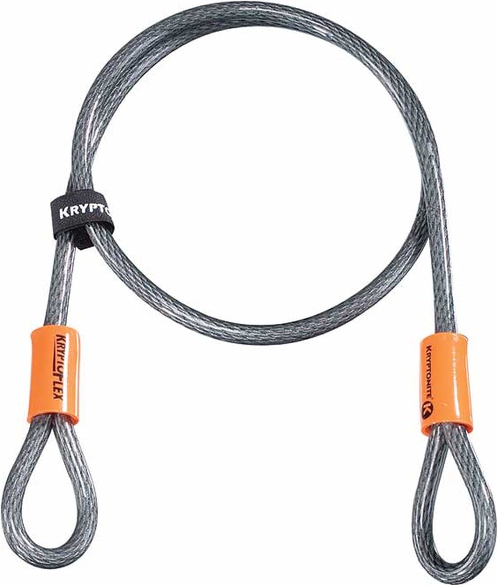 Kryptonite Kryptoflex Kabelslot – Fiets - Terras - Teunmeubel - Step - Kinderwagen – Kabel met Dubbele Lus – 120 cm – Gevlochten Staal