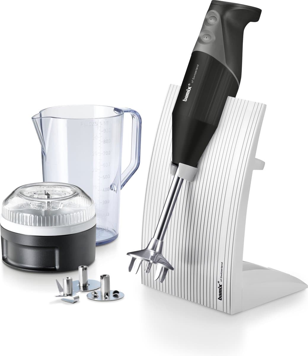 Bamix SwissLine M200 Mat Zwart - 200W - Inclusief Accessoires en Smart Helpers