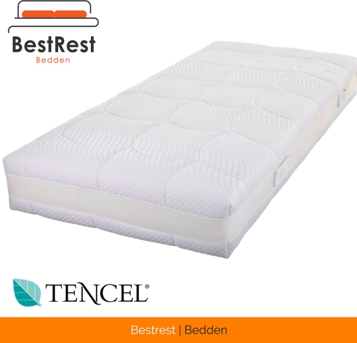 Tencel Pocketveer matras Nasa Visco Traagschuim 2000 – 25cm dik - 80x200cm