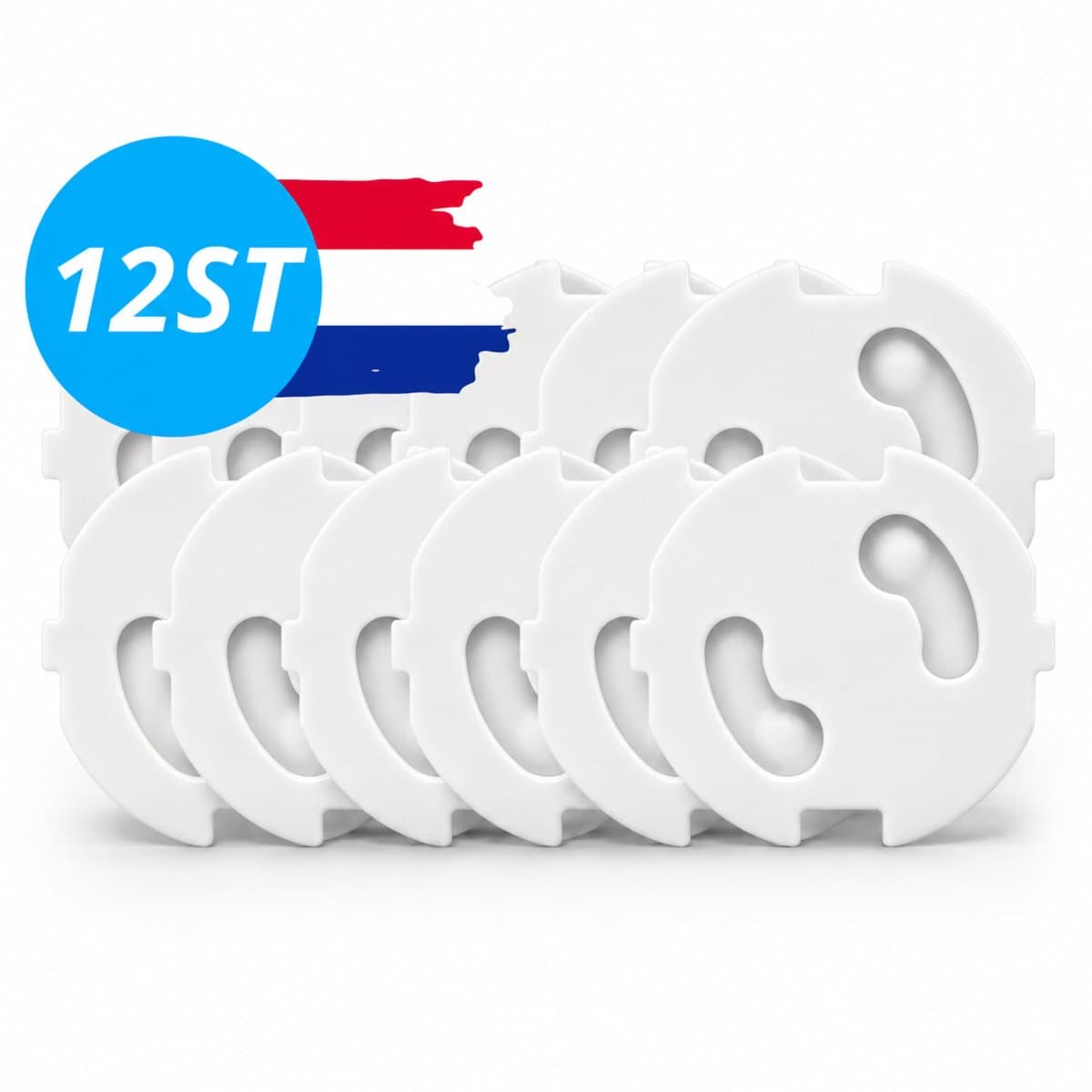 Monii Stopcontactbeveiliging – 12 Stuks – Baby- & Kinderbeveiliging – Nederlandse Stopcontacten – Stopcontactbeschermers