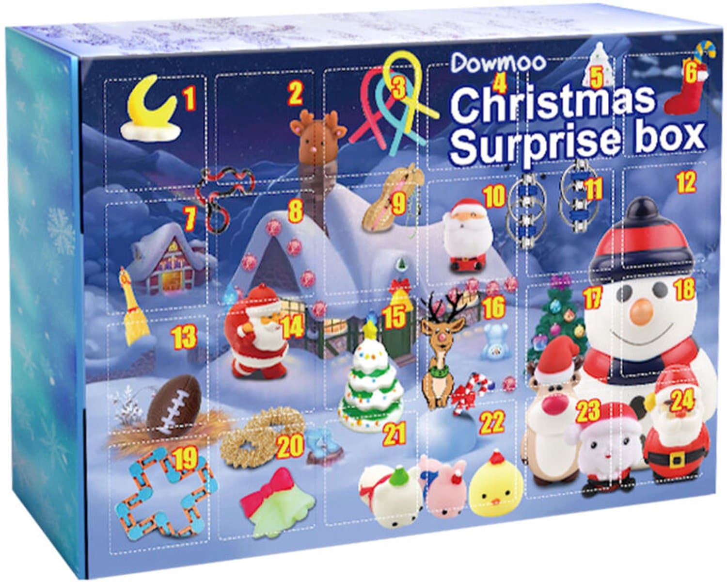 Adventskalender voor kinderen - 24 verrassingen, hoogwaardig plastic, 3+ jaar