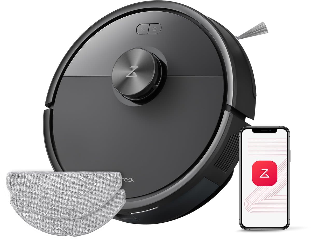 Roborock Q7 M5 Set–Robotstofzuiger met dweilfunctie–10000 Pa sterke zuigkracht–Dubbel antiklitsysteem– 150 min gebruiksduur– LiDAR-navigatie–Stofzuigerrobot voor tapijt– Dierenharen–Zwart–Q5 PRO Upgrade–2 Dweilen