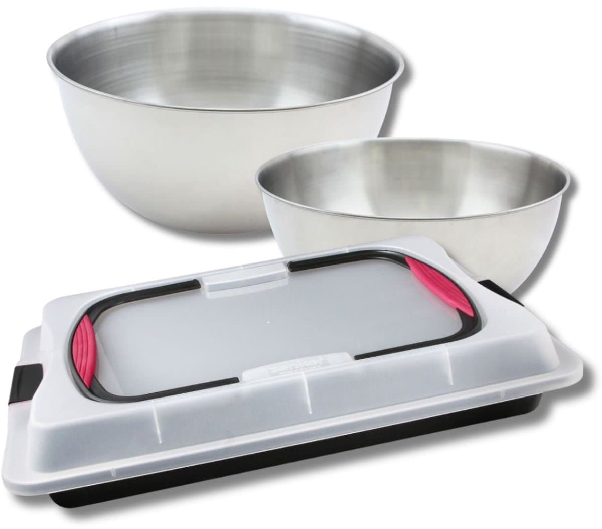 Bakken set bakplaat 42 x 29 cm met deksel, 2 mengkommen en 1 spatel Zenker