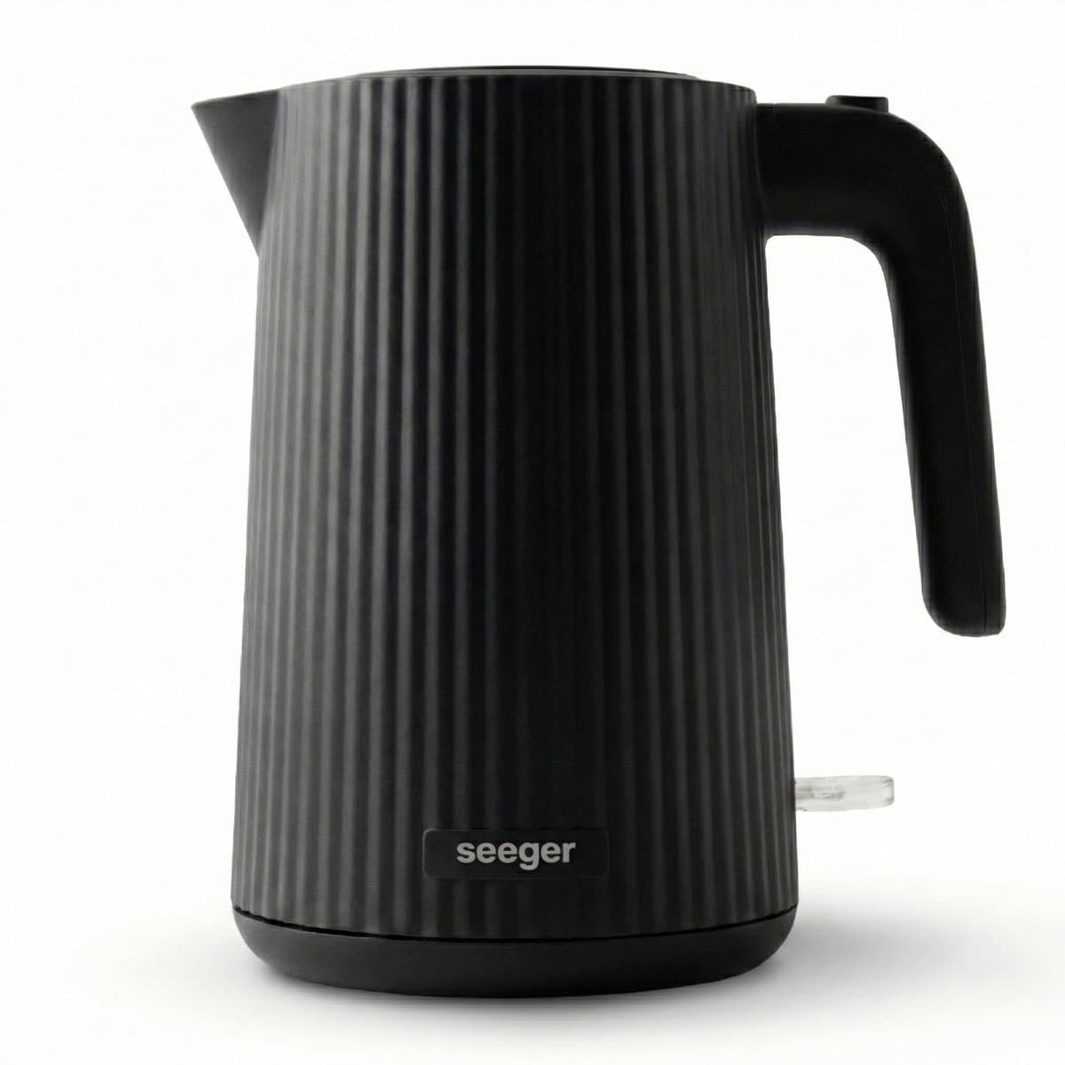 Seeger Waterkoker - Plissé Design - 1.7 liter - BPA-Vrij - Anti-Kalk Filter - 2200 Watt - Zwart - SGR100BK