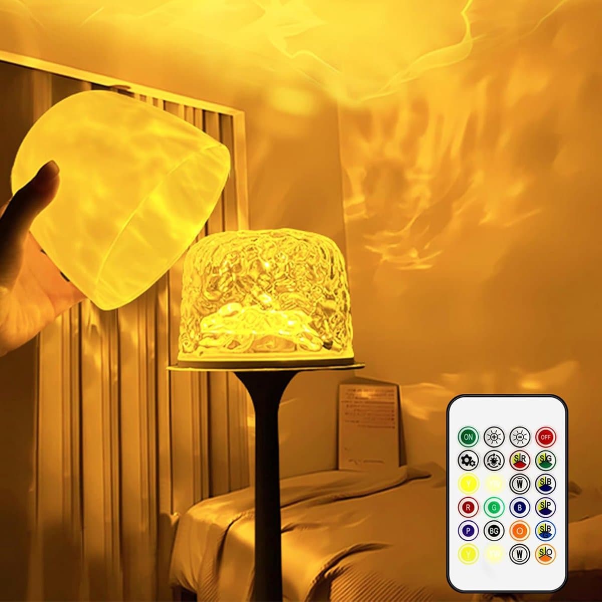 Ocean Lamp Wave Lamp LED sterrenhemel projector kinderen bedlampje met 16 verlichtingseffecten romantisch dimbaar sfeerlicht nachtlampje kamer decoratie