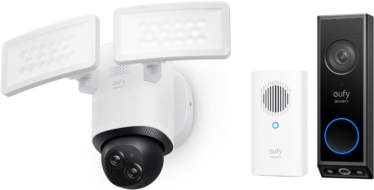 eufy Security Floodlight Camera E340 + eufy Security E340 Video Deurbel met Chime