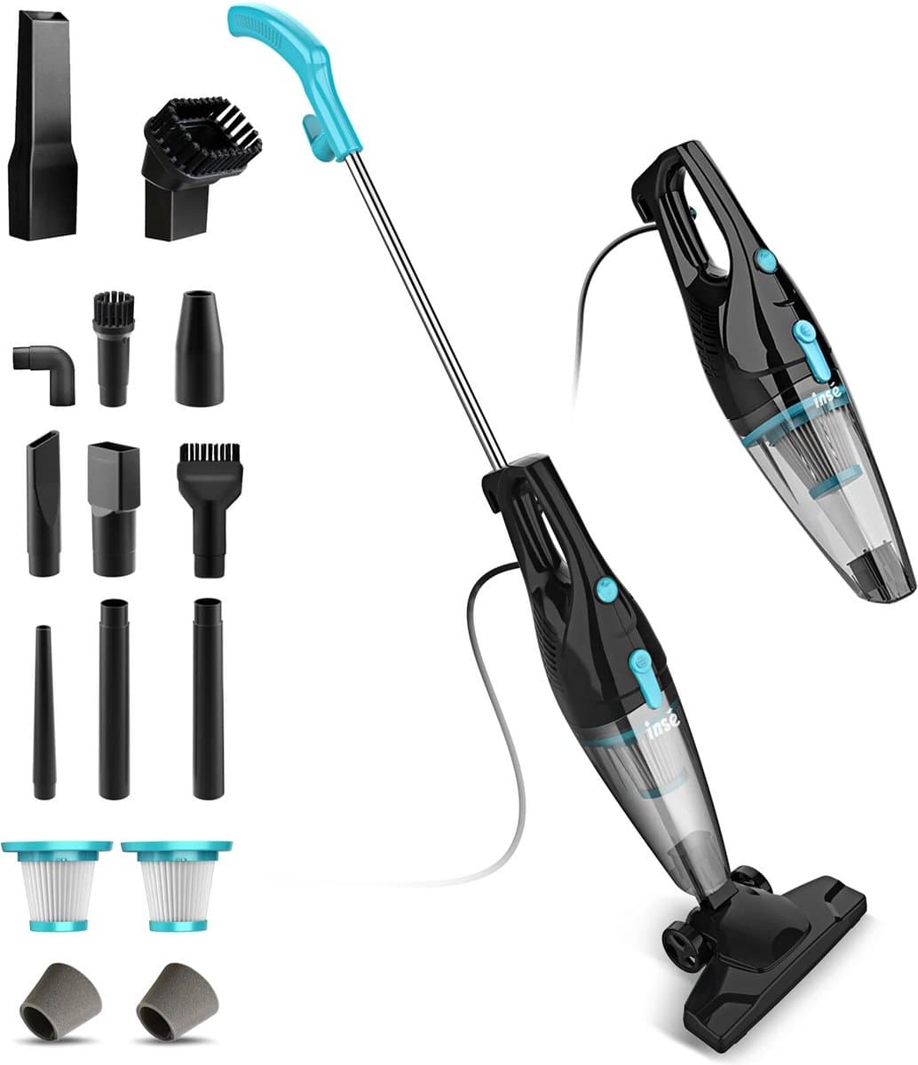 Steelstofzuiger - 2-in-1 Handstofzuiger - Met Snoer & Steel - Kruimeldief - Zwart & Blauw