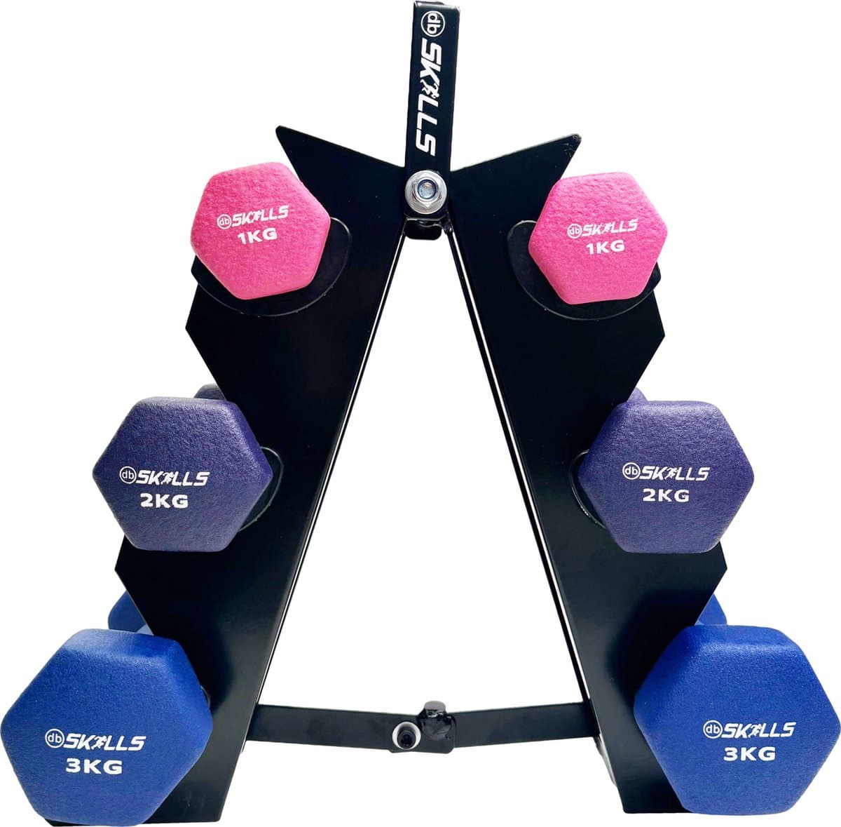Dumbbell set met houder van staal - 1KG, 2KG en 3KG - fitness - gewichten Fitness deal ga lekker beginnen met trainen