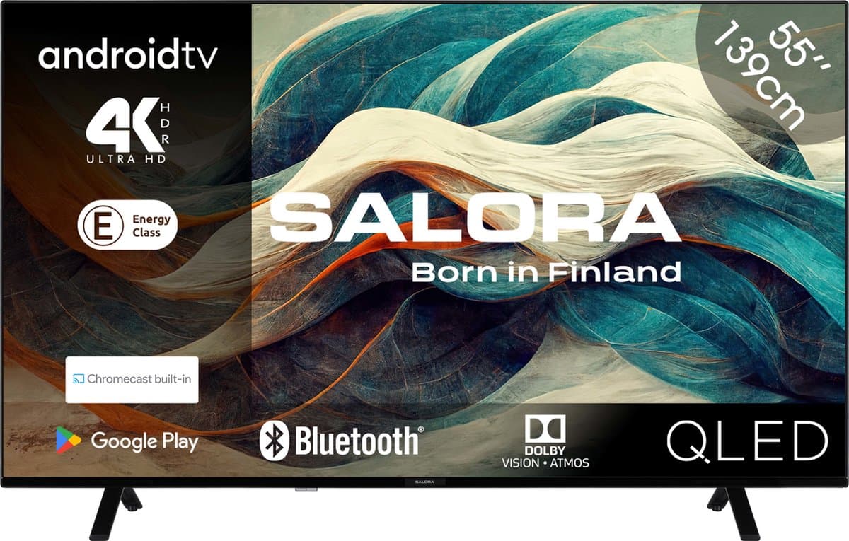 Salora 55QLED320 tv 139,7 cm (55") 4K Ultra HD Smart TV Wifi Zwart 350 cd/m²