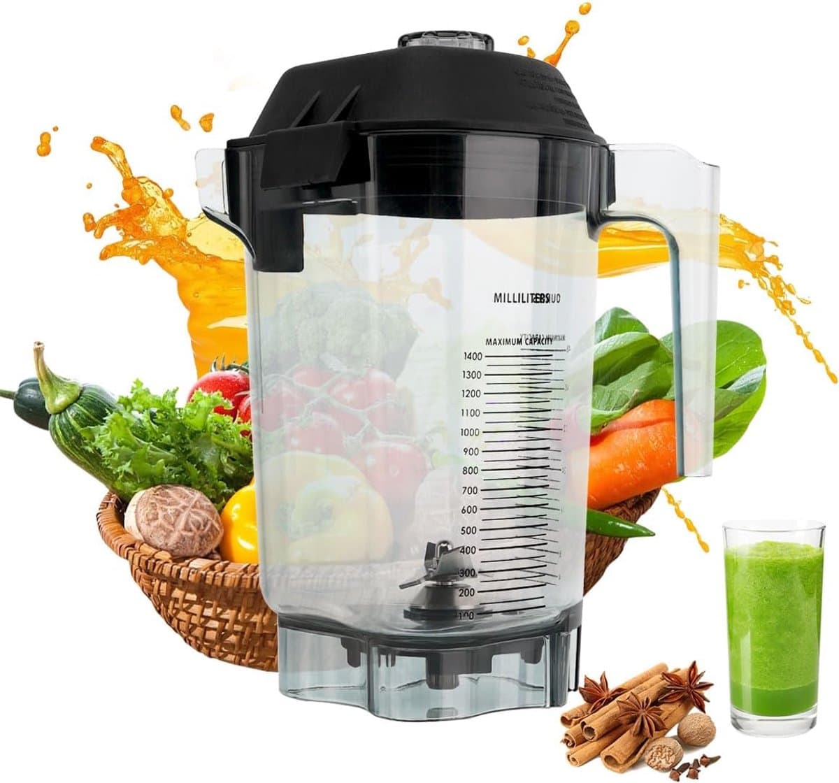 Vervangende Advance-container van 1,2 liter (40 oz) voor Vitamix commerciële blender.