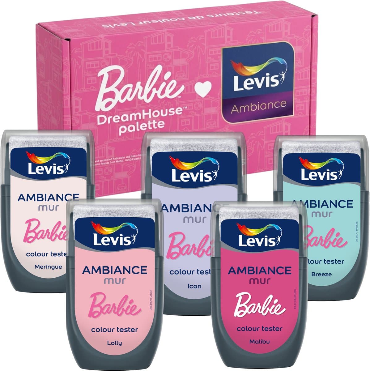Levis Barbie™ Dreamhouse Palette - Tester Box - Set Breeze, Icon, Lolly, Malibu & Meringue