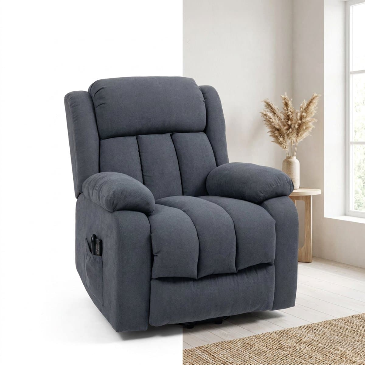 Sta op stoel elektrisch - Relaxfauteuil - Massagestoel - Zetel - 1 persoons - Met armleuning - Zeer comfortabel - Elektrisch - Donkergrijs