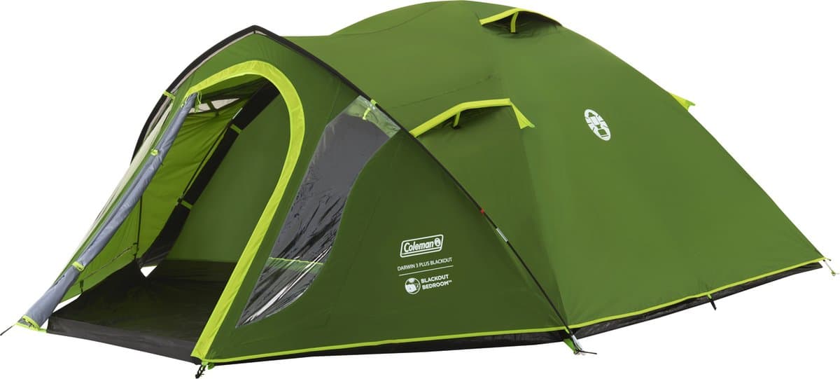 Coleman Darwin 3 Plus Blackout kampeertent – 3 persoons tent – verduisterend – water- en windbestendig - groen