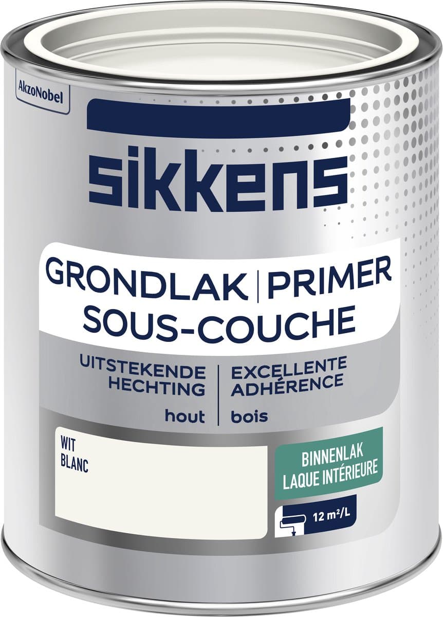 Sikkens - Binnenlak Grondverf - Wit - 0,75 L