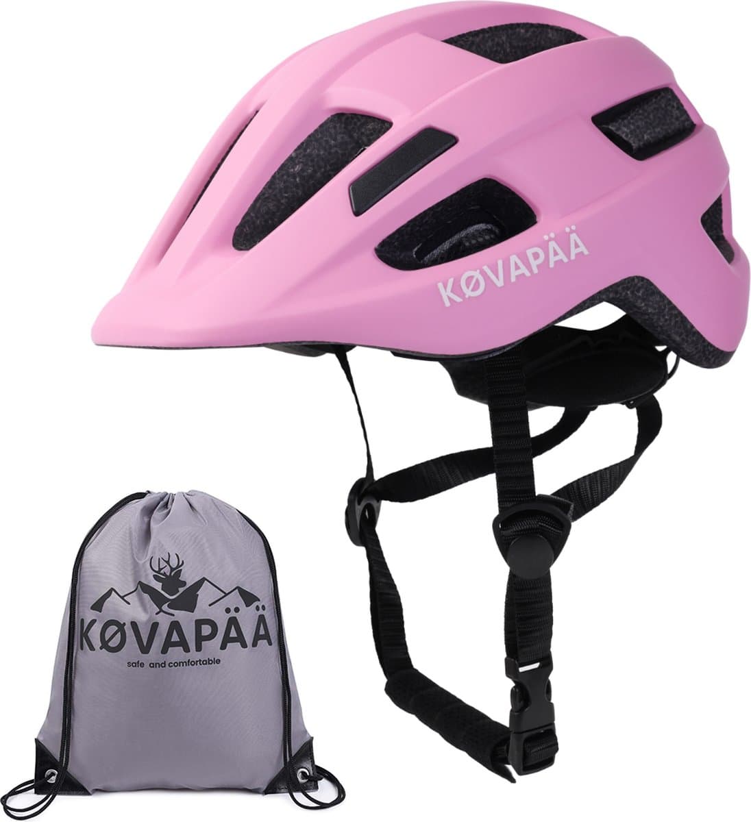 Køvapää® Lappi Fietshelm Kinderen - Roze - Maat 46-53 cm - 1 t/m 5 Jaar - XS/S - Fietshelm Meisjes - Fietshelm Jongens - Fietshelm Kind