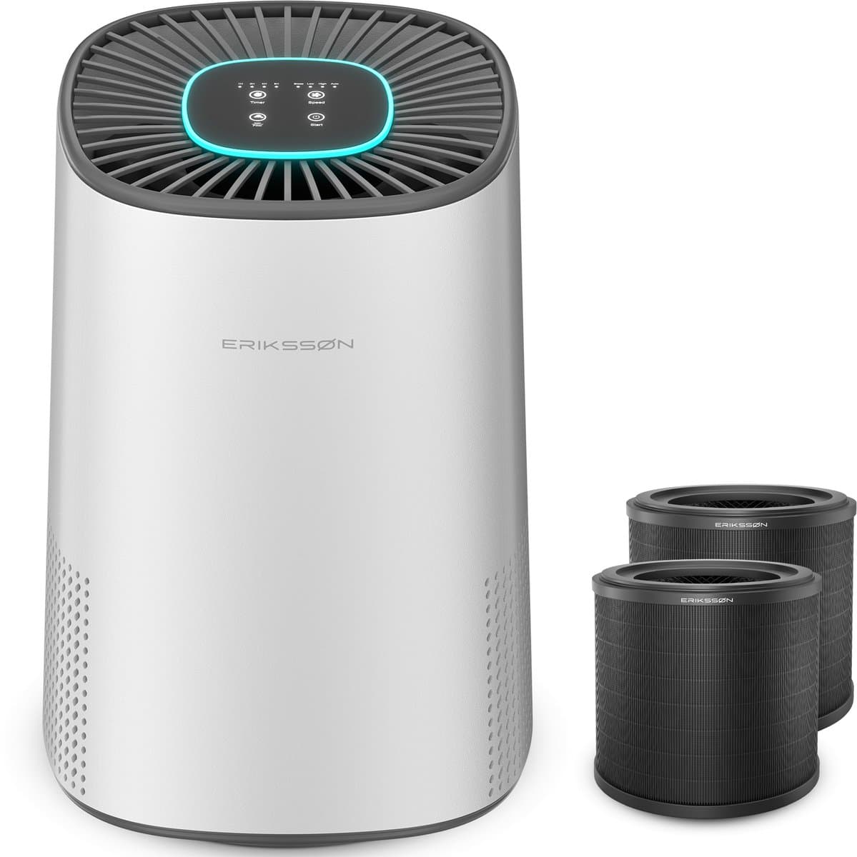Erikssøn Luchtreiniger Air Purifier Elite - 2x HEPA-14 Filter - Wit - 240 m3/u - Vermindert Stof En Pollen - Met Hepa Filter - Met Ionisator