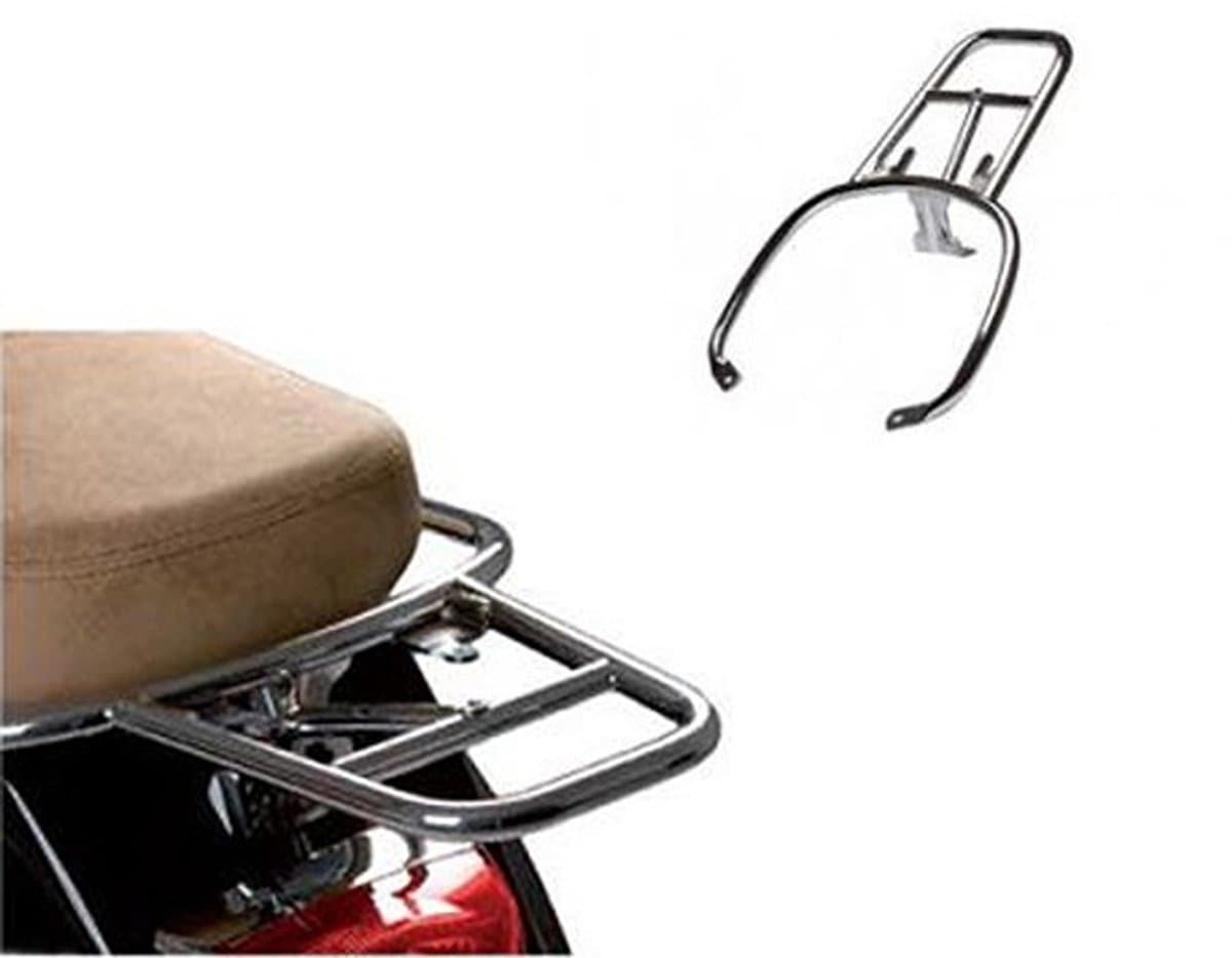 Achterdrager Piaggio origineel topkoffer vast chroom past op vespa lx, vespa S 657083