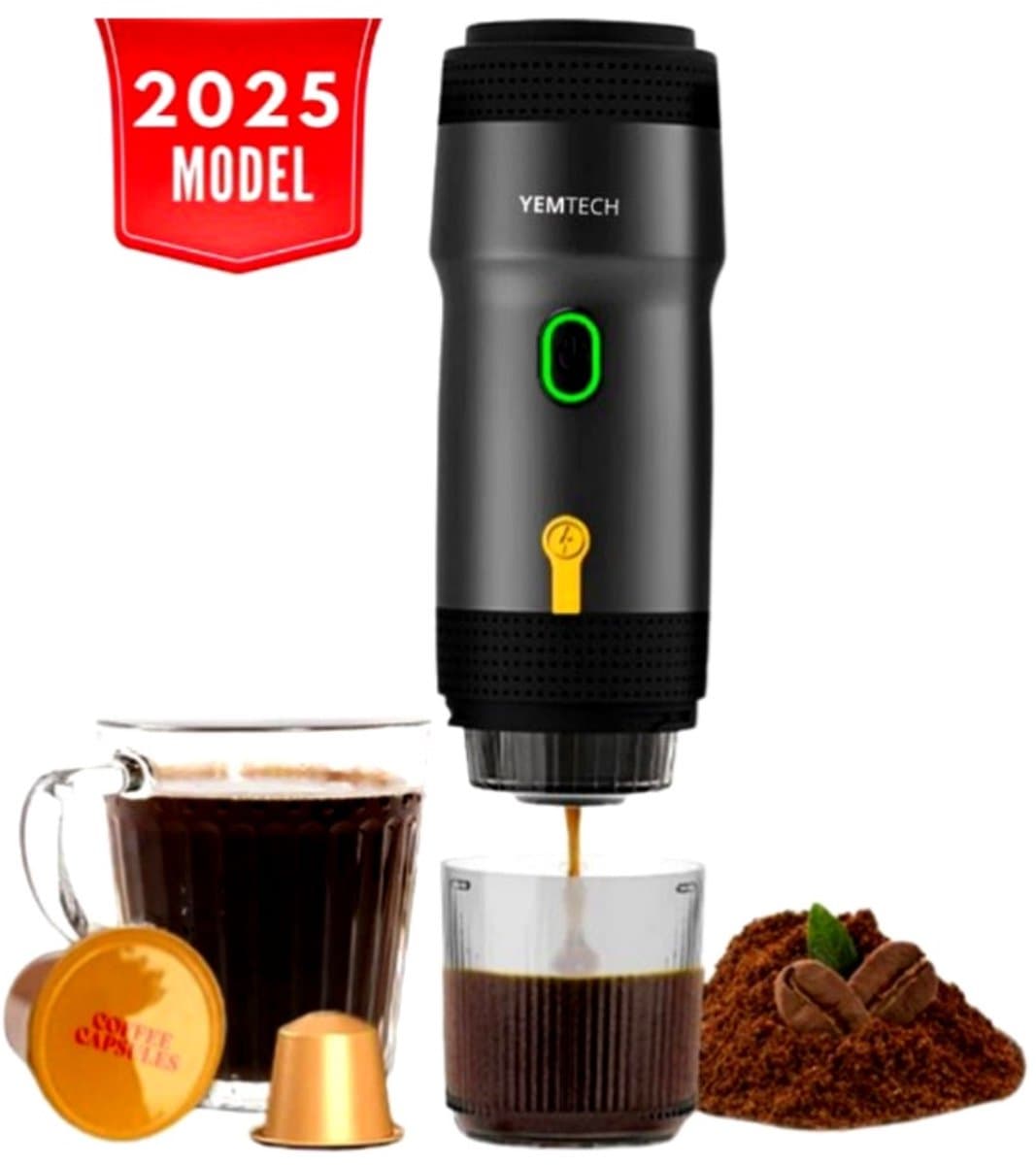 Yemtech® Draagbare Elektrische Espressomachine - Espresso machine voor onderweg - Mini Reis Koffie machine - Koffiezetapparaat voor Camping Auto Vrachtwagen – Draagbare Koffiemachine