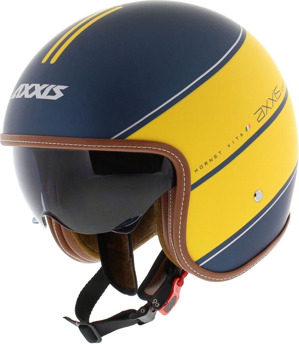 Axxis Hornet SV jet helm Vita mat geel blauw M - Motor / Brommer / Scooter / Vespa